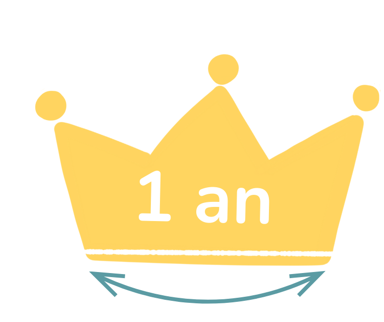 Tour de tête couronne bébé 1 an